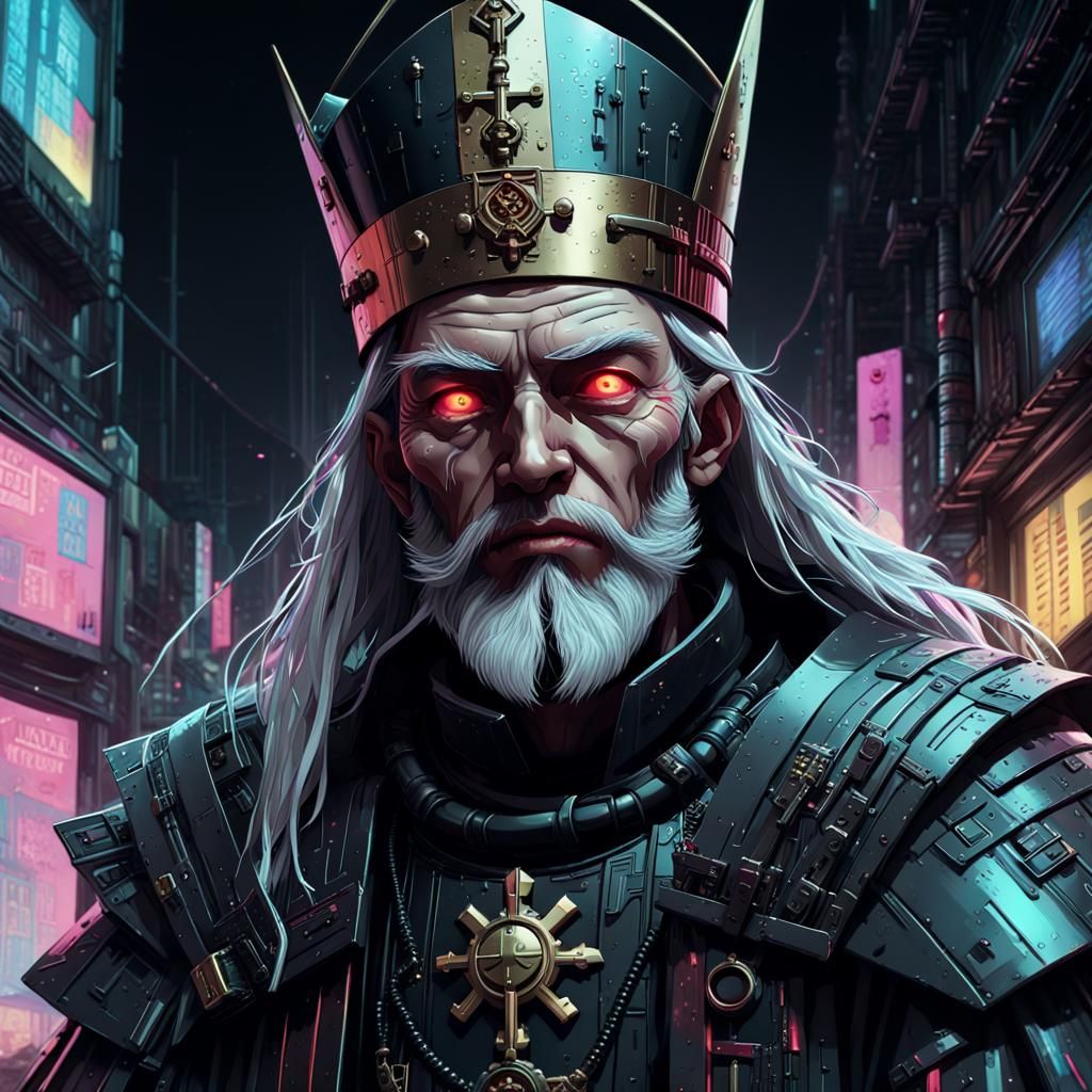 Sinterklaas in Cyberpunk Angura Kei Glitch Art