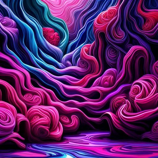 Liquid Metal Roses Garden in Cyberpunk Style