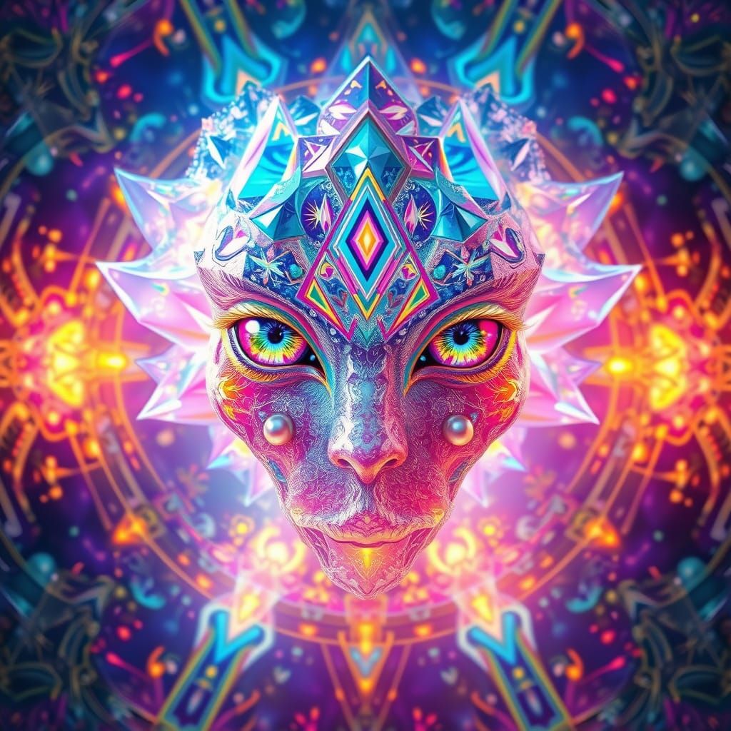 Iridescent Angel of Vibrational Balance in Sacred Geometry