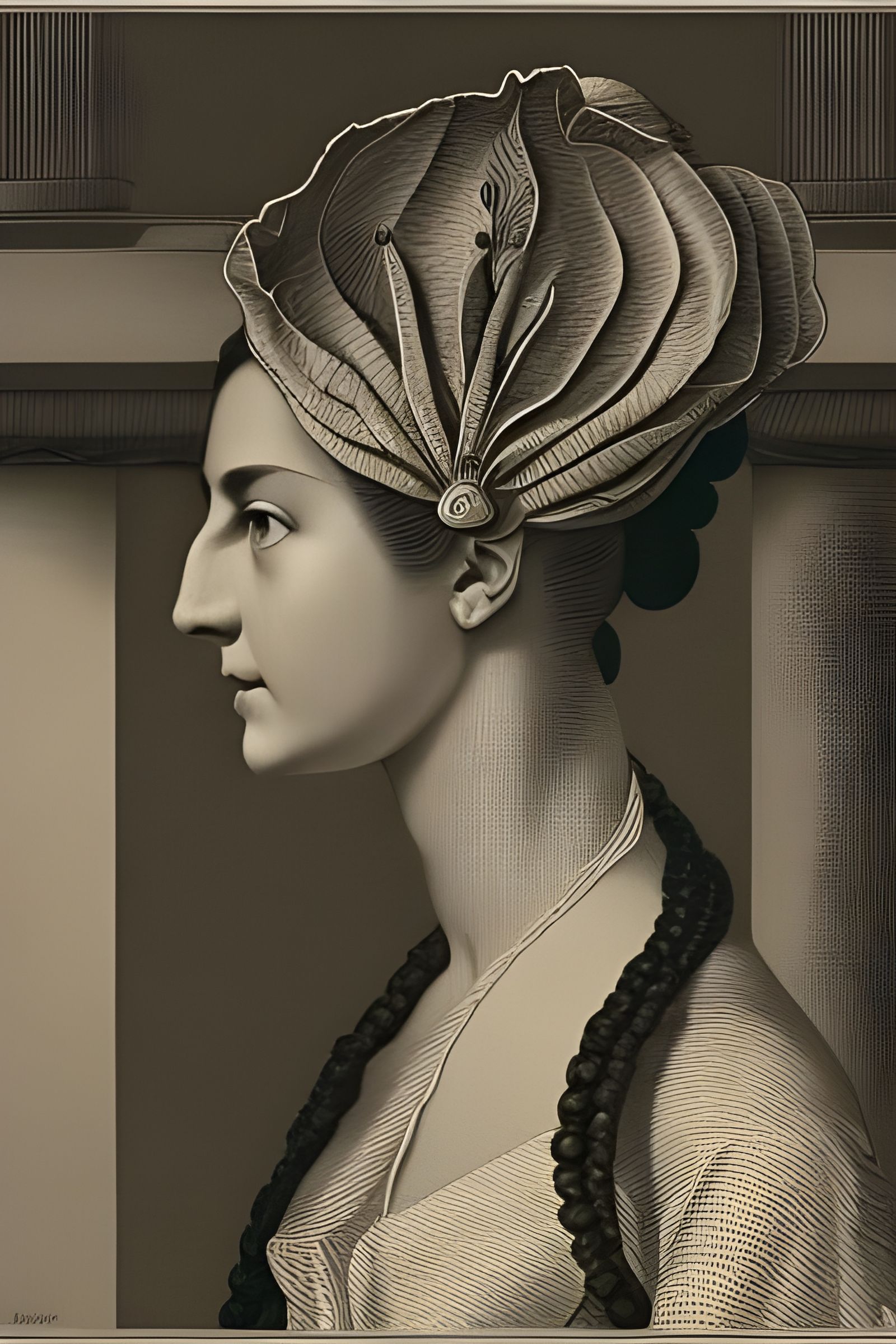 Monochrome Portrait of 18th Century Woman