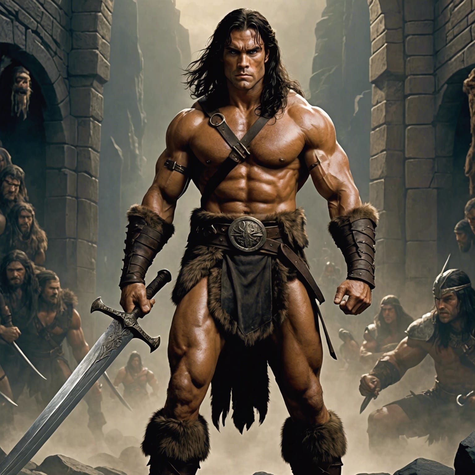 Conan the Barbarian Battles Demon in Fantasy World