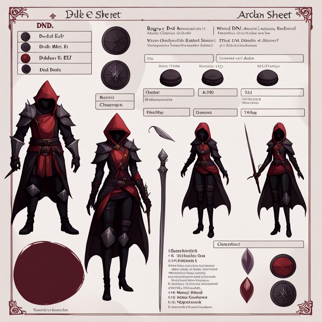 Dark Elf Assassin Character Sheet for D&D