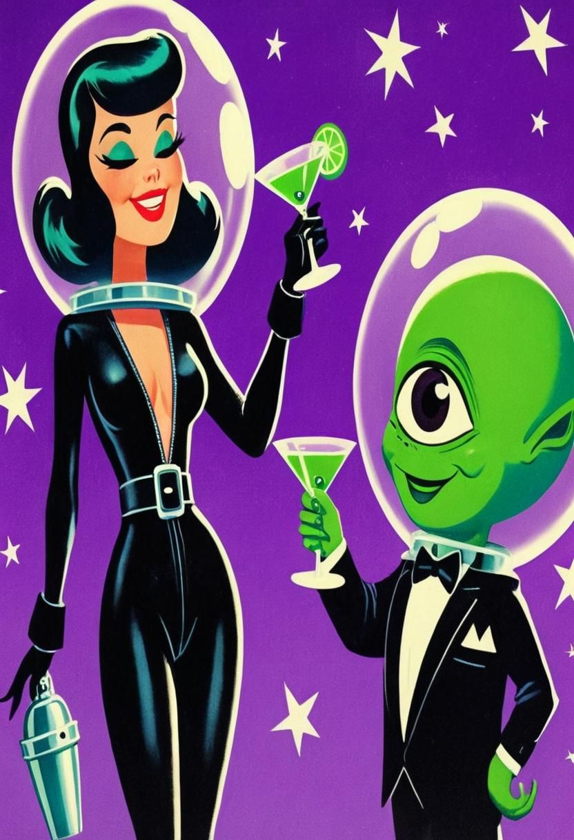 Post war modern art cartoon