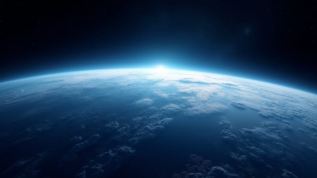 Earth From Space: Breathtaking View with Starry Background