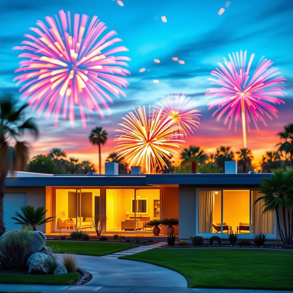 Midcentury Americana with Vibrant Fireworks