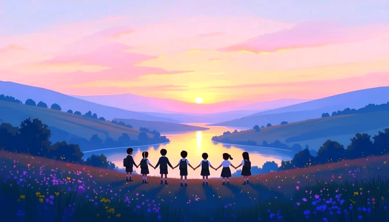 Diverse School Kids Dreaming Big