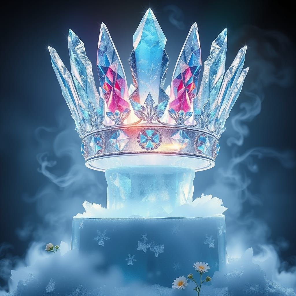 Majestic Ice Crown Shimmers with Dazzling Colors