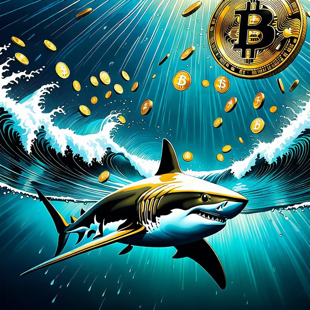 Bitcoin Ocean Scene in Abstract Digital Art