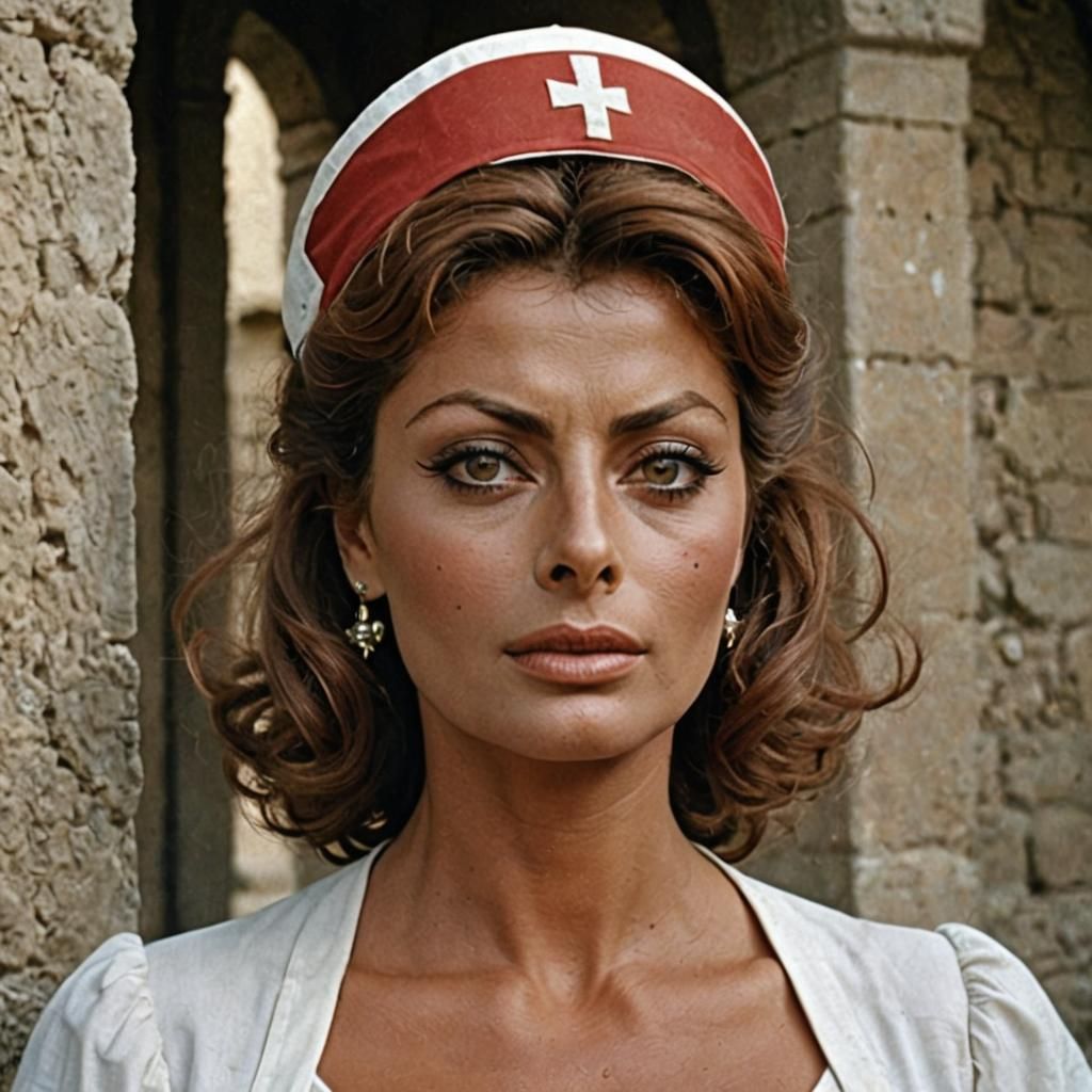 Sophia Loren as Strict Nurse Portrait