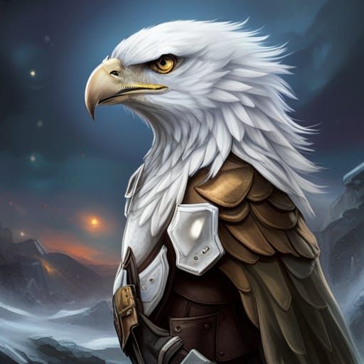 Eagle Aarakocra Rogue in Dark Fantasy Style