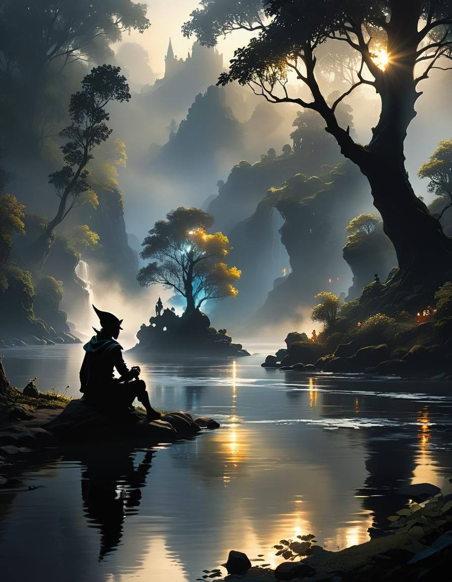 Ethereal Dark Elf Silhouette by River