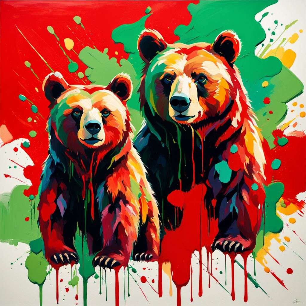 Fauvist Bears in Vibrant Expressionism