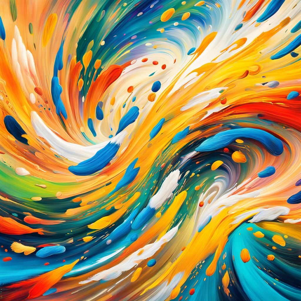 Abstract Expressionism: Swirling Colors in Macro Shot