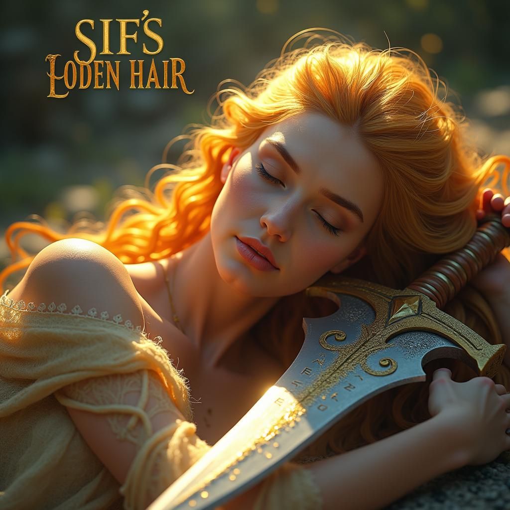 Goddess Sif and Loki with Golden Hair