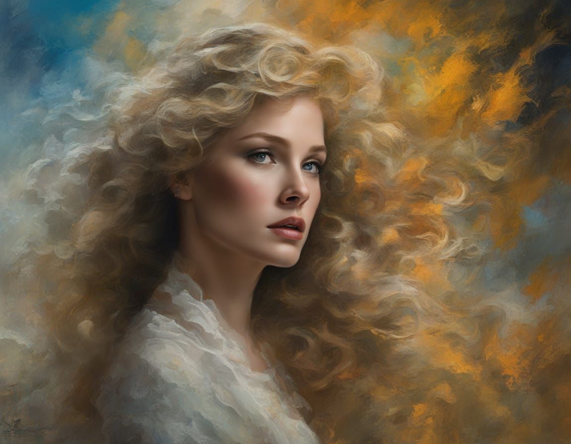 Ursula Andress Portrait in Impasto Chalk Art Style