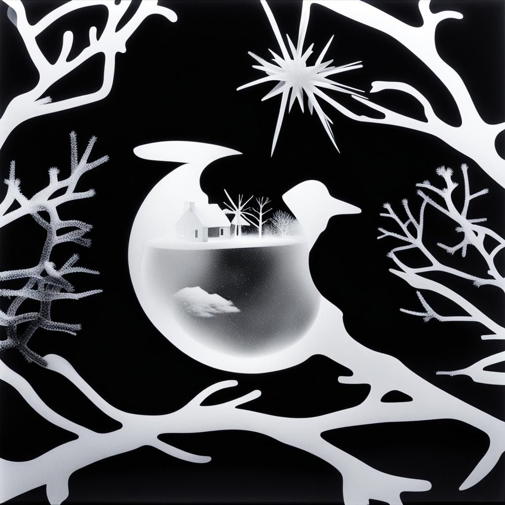 Acrylic Snow Globe Photogram in Man Ray Style