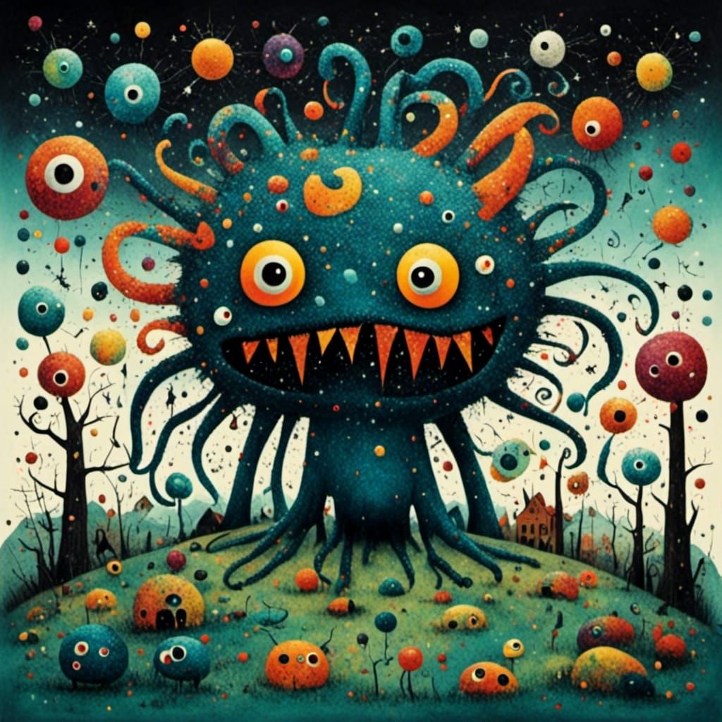 Glitter Gore Multi-Eyed Blob Monster