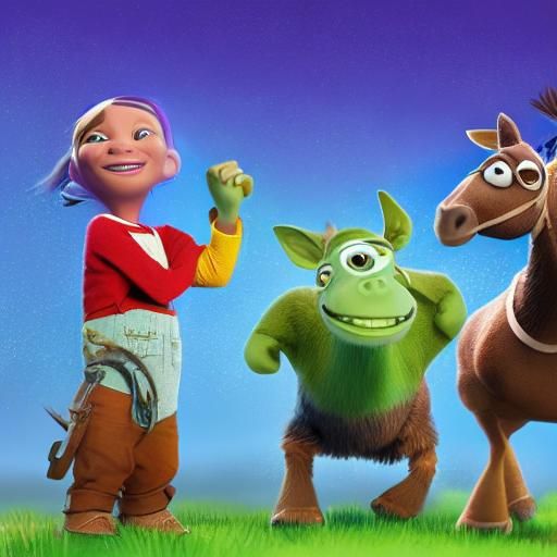 Humorous Donkey Art: Pixar-Inspired 3D Rendering