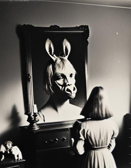 Creepy Vintage Photo of Donkey-Headed Person