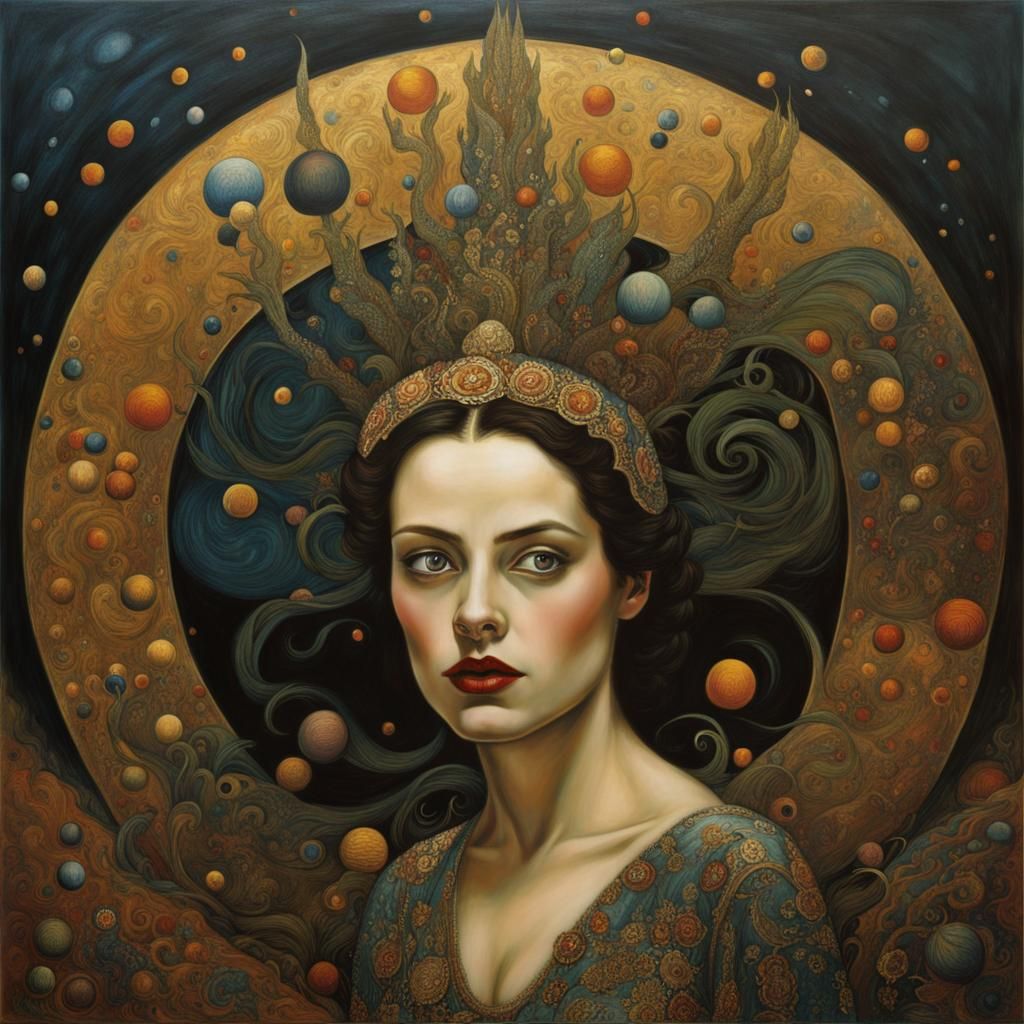 Surreal Portrait in Pulp Fantasy Style