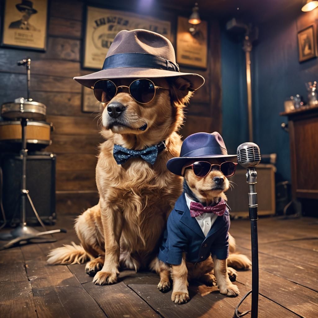 Dog Sings the Blues in New Orleans Jazz Club