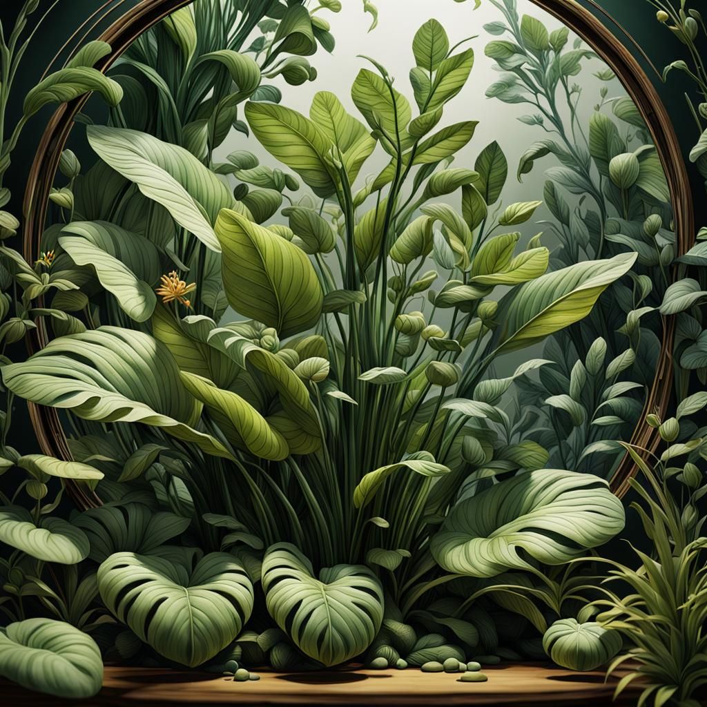 botanical ink artwork showcasing  plant life.