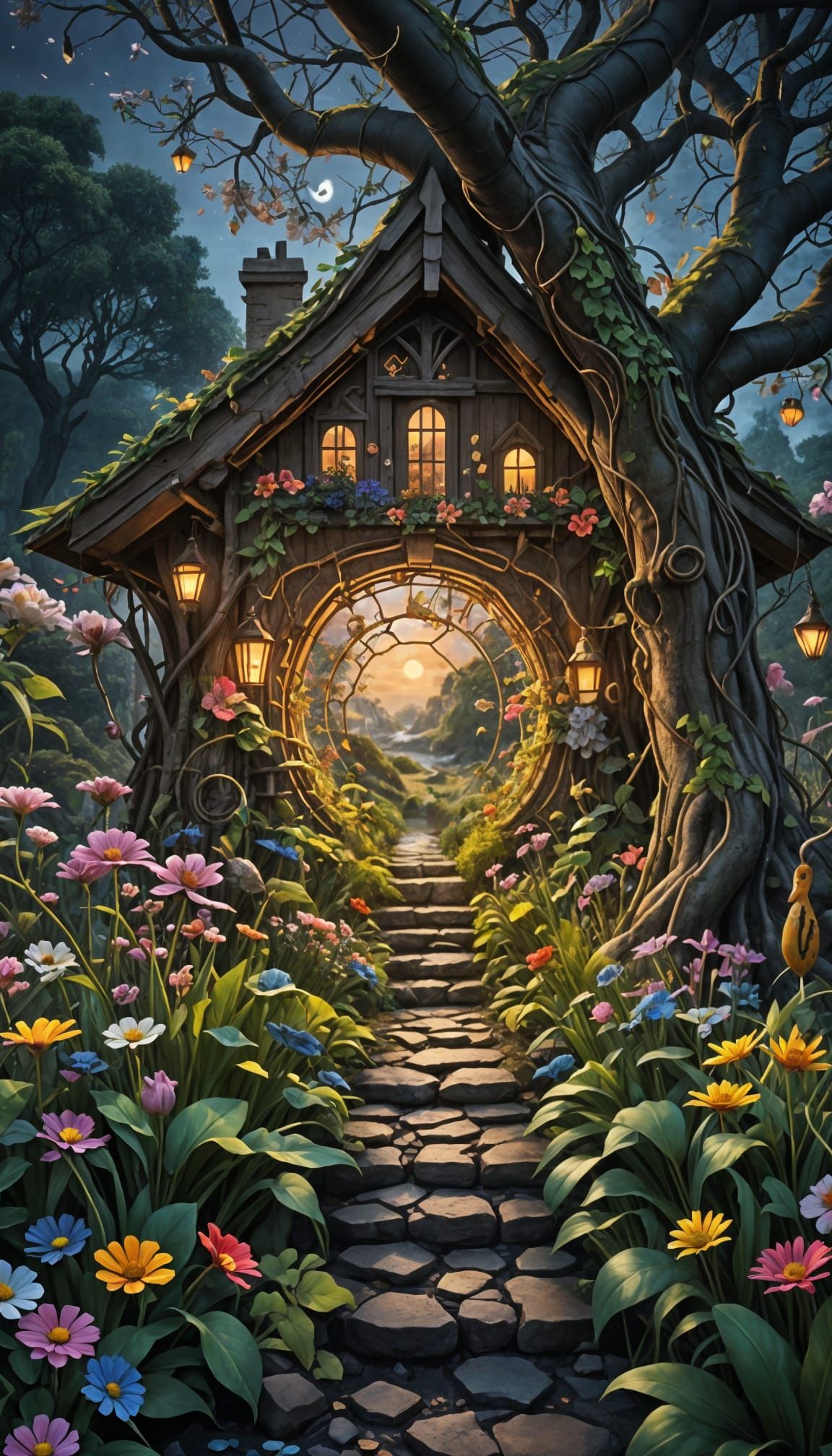 Enchanted Potting Shed in a Summer Garden