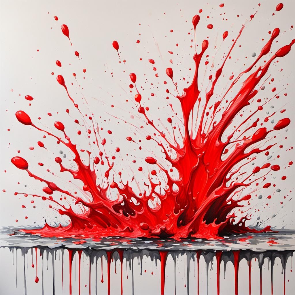 a red splash