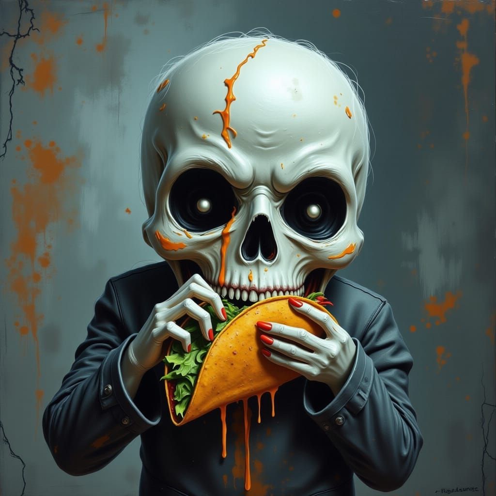 Abstract Ghost Eats a Taco