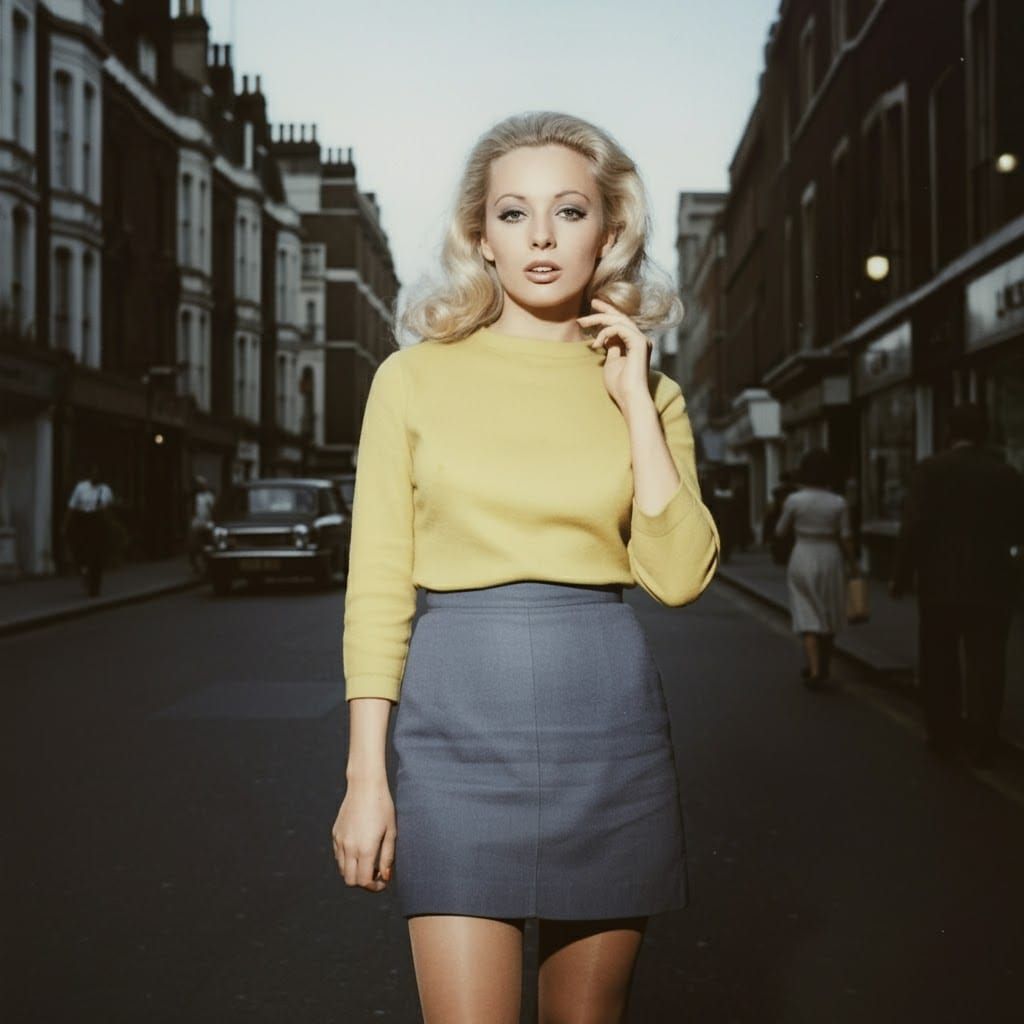 Blonde Woman in Mini Skirt, 1960s London