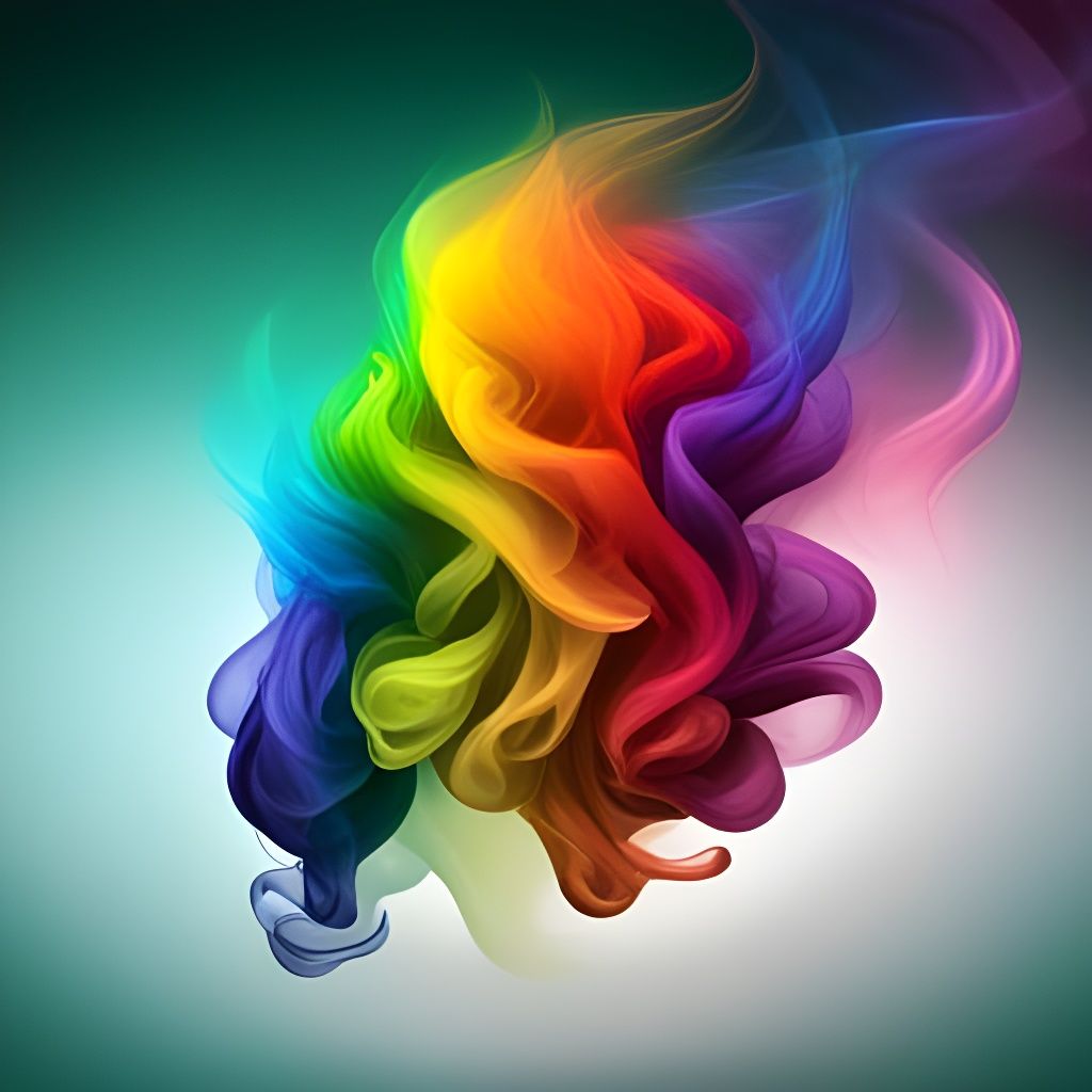 Rainbow Smoke Orbs on Black Background