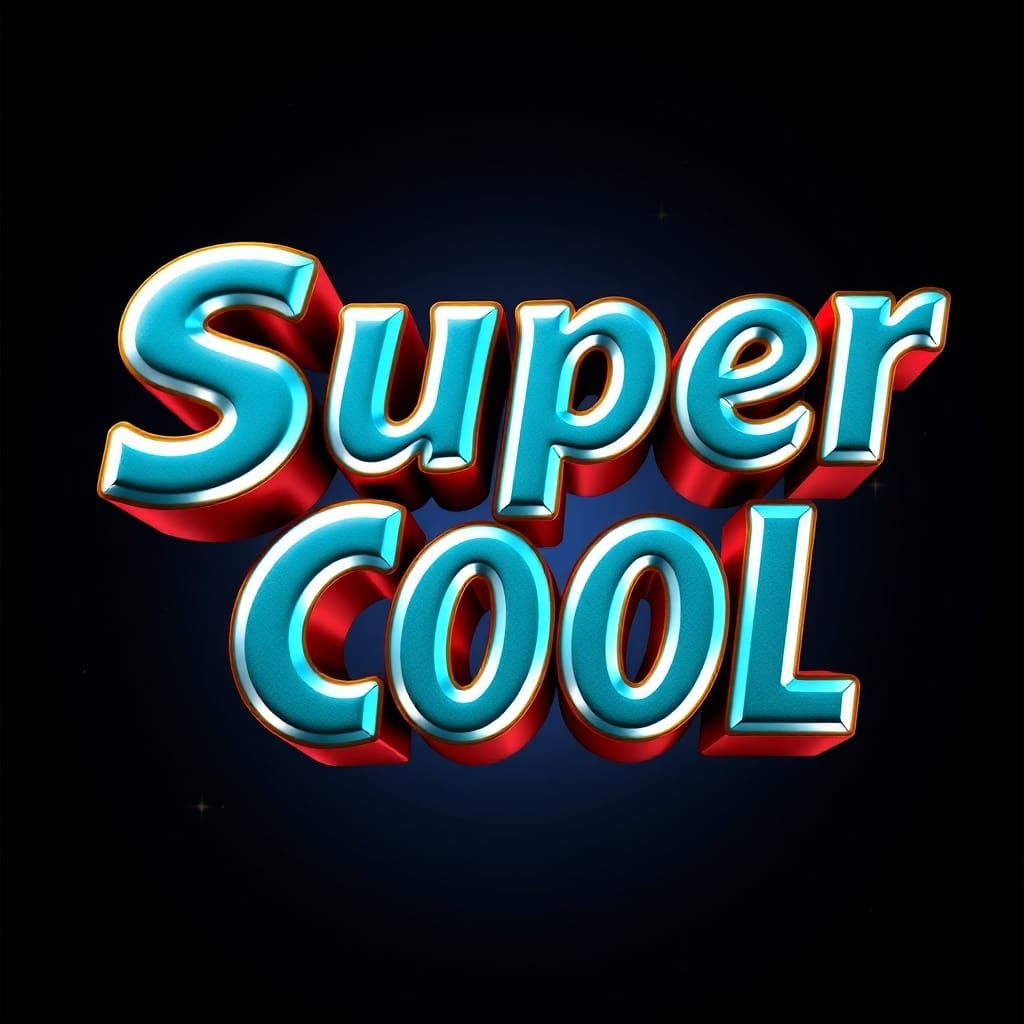 "Super Cool" in Bombastic 3D Font