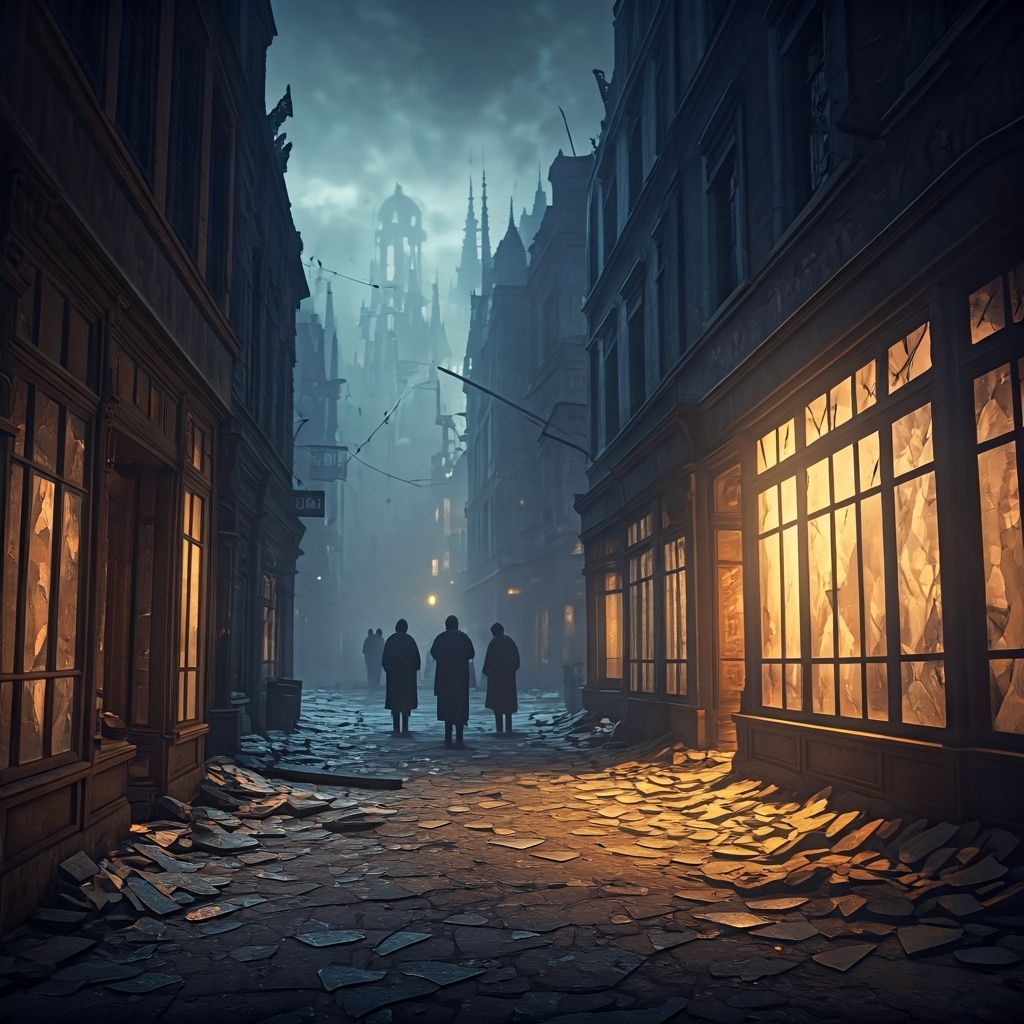 Broken Glass Night Scene of Persecution and Loss