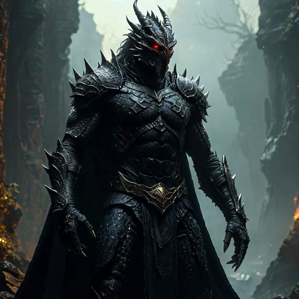 Hyperrealistic Dragonborn Concept Art in 8K