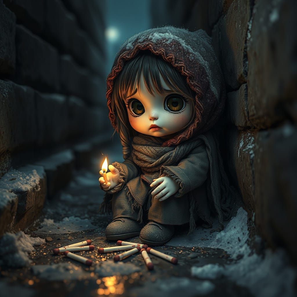 Little Chibi Girl in a Cold Dark Alley
