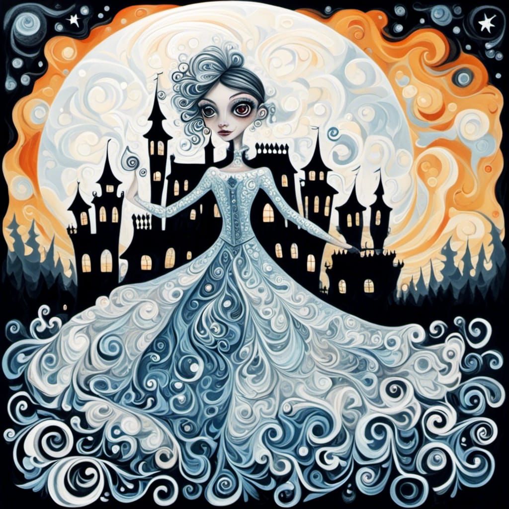 Cinderella in Abstract Whimsical Style