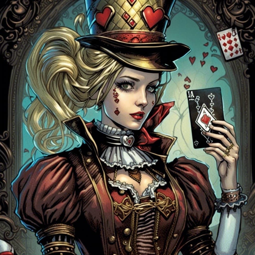 Steampunk Alice in Wonderland Comic Book Art