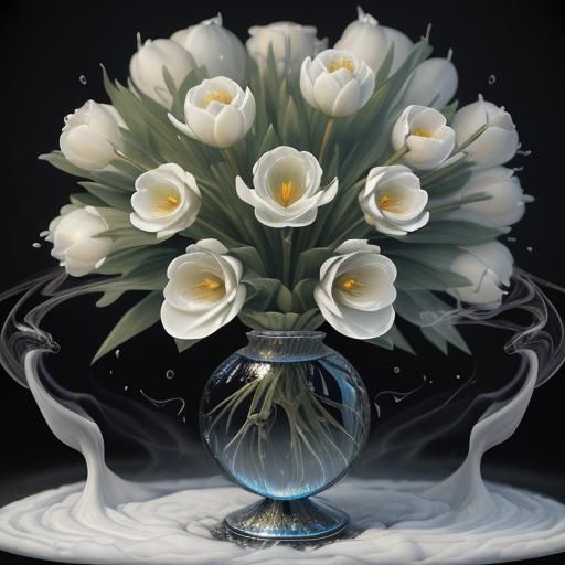 Dreamy Tulip Bouquet in Surrealist Style