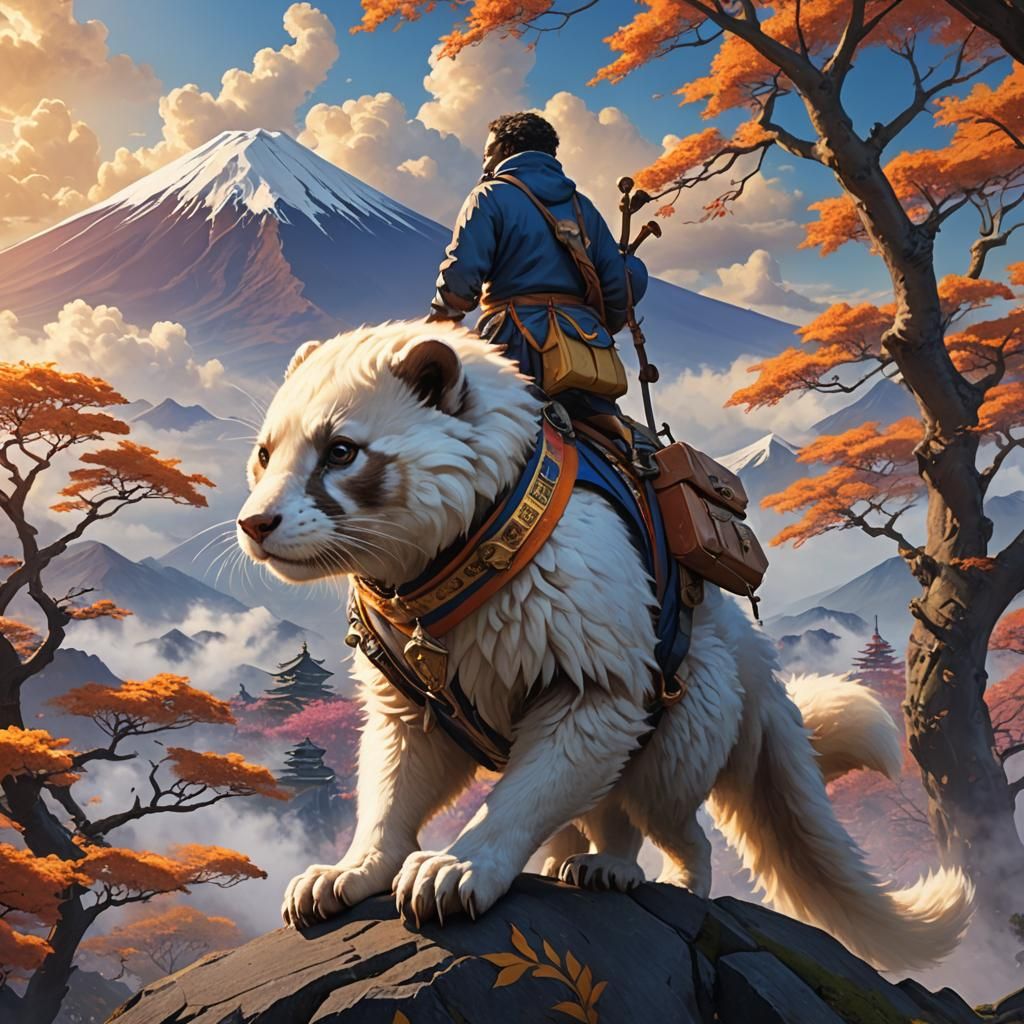 Barry White Climbs Mount Fuji: Fantasy Art