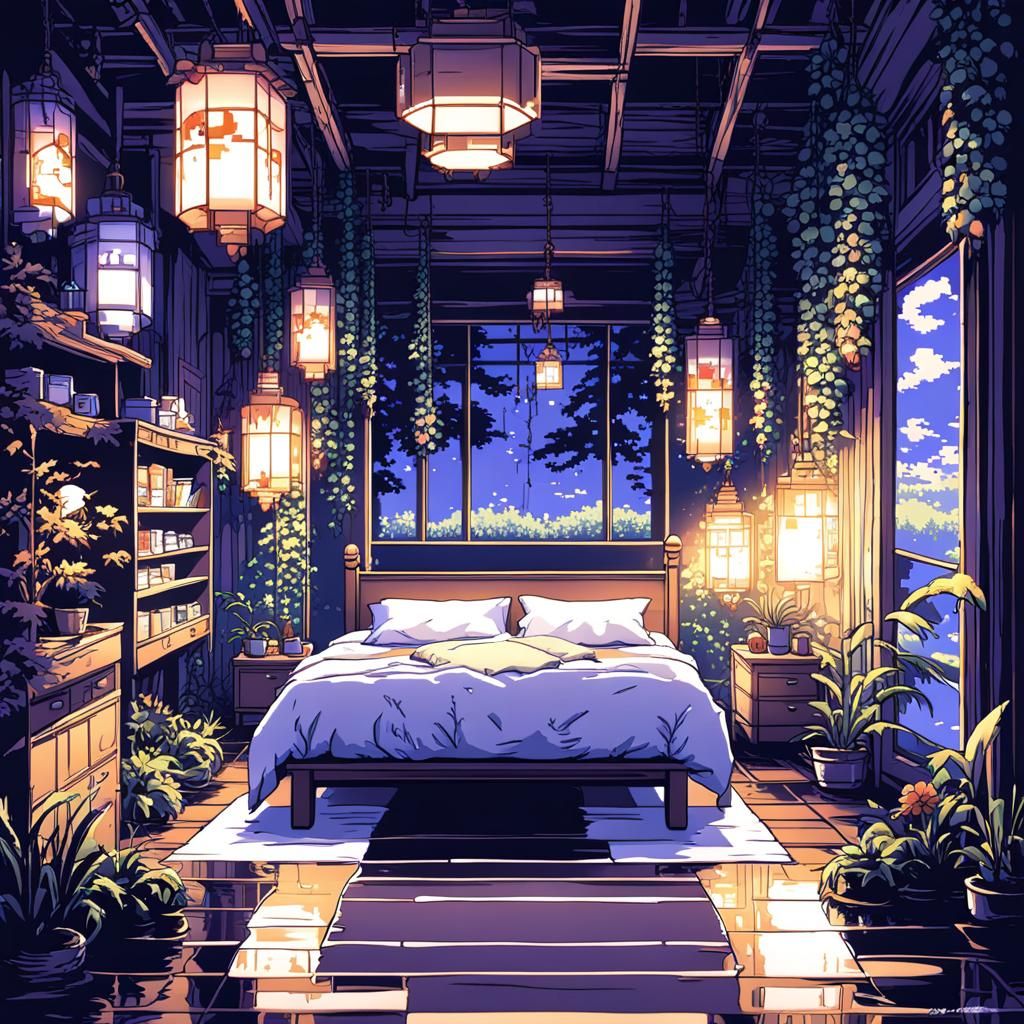 8-Bit Pixel Bedroom with Firefly Theme