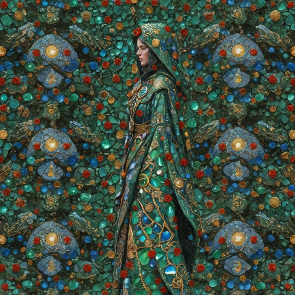 Celtic Woman in Emerald Armor, Digital Art