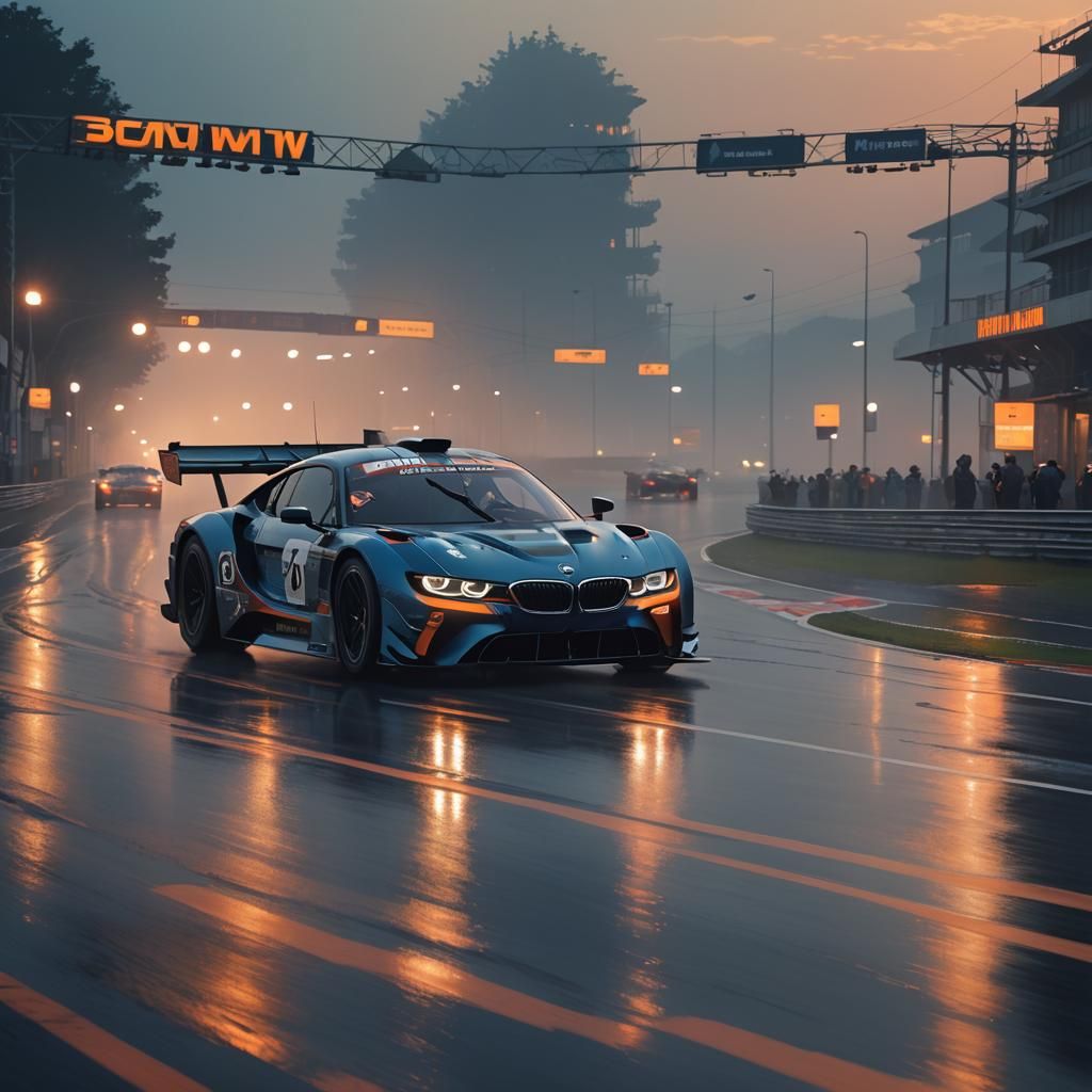 BMW Le Mans Race in Digital Matte Painting