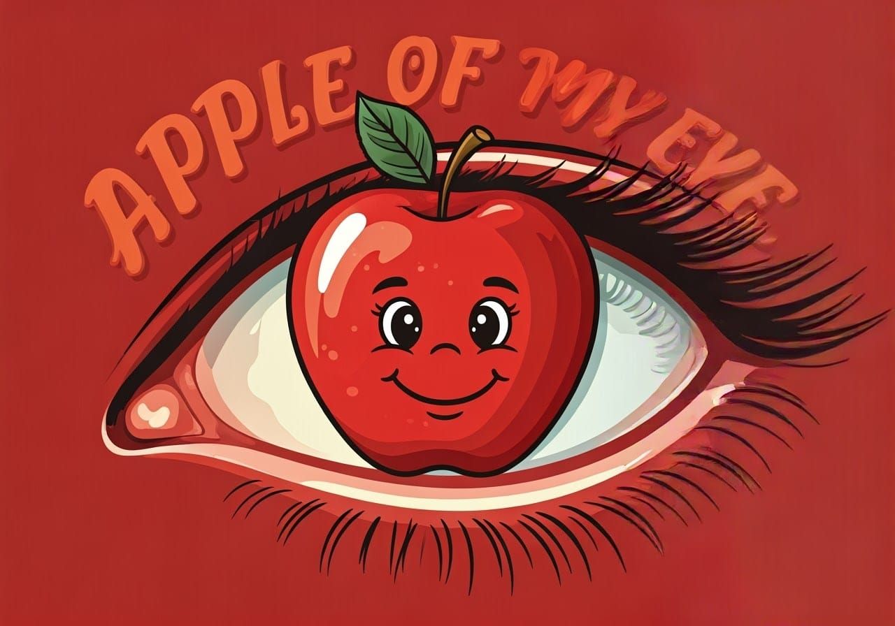 Apple with Face in Eye: Art Nouveau Surrealism