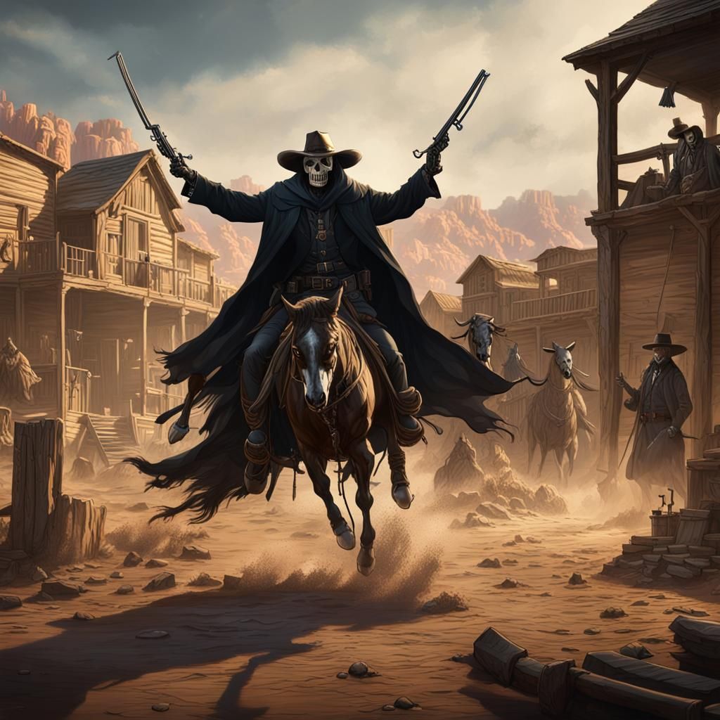 Grim Reaper Sheriff in Old West Execution