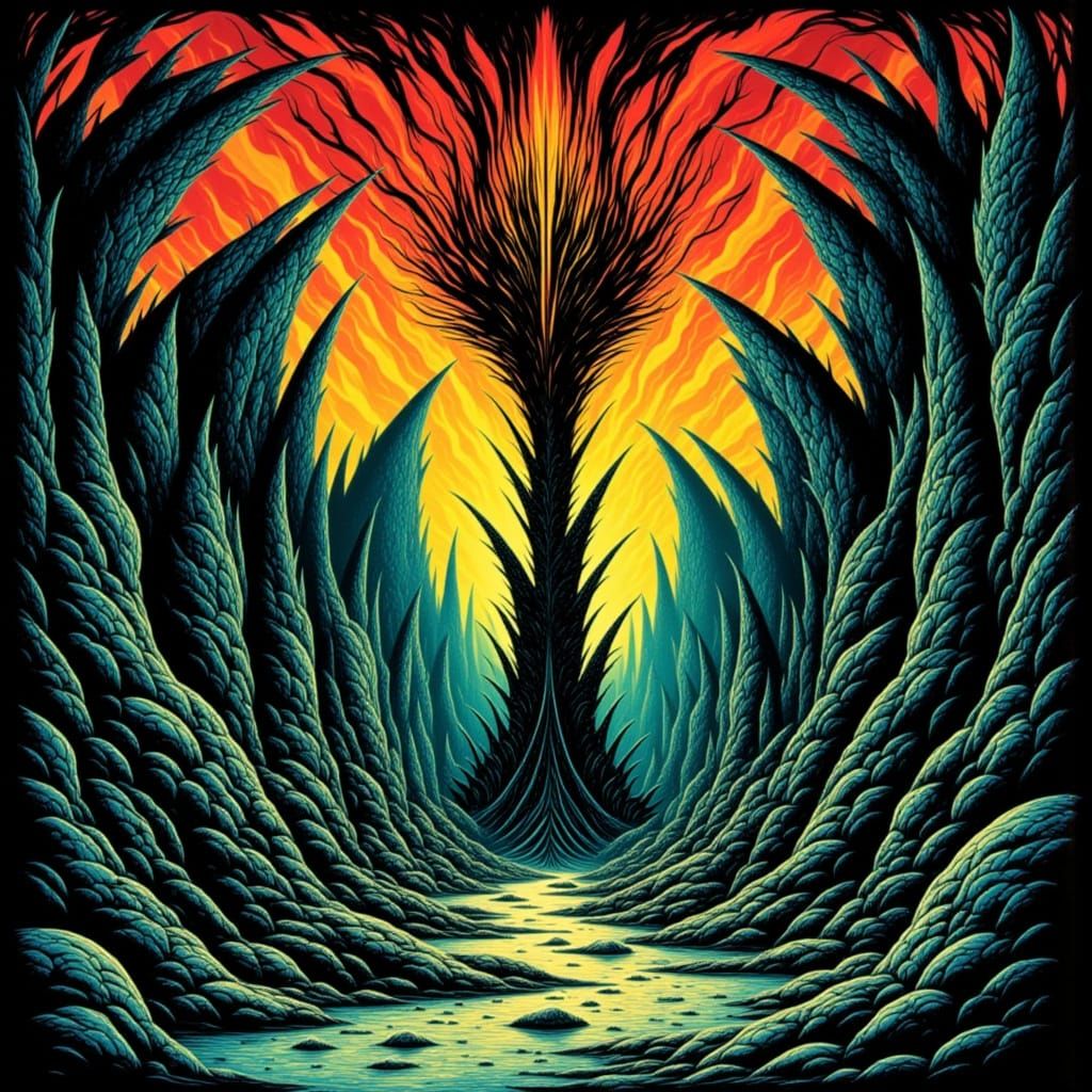 Dreamlike Chaos in Neon Hues