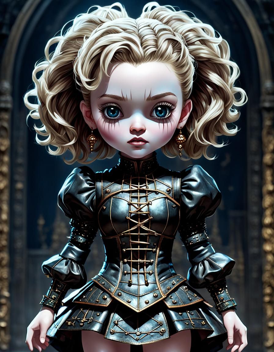 Chibi Pinhead and Sydney Sweeney Hybrid Portrait