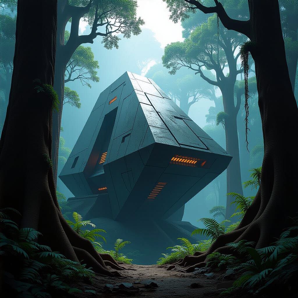 Futuristic Jungle Compound Concept Art