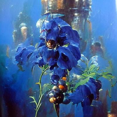 Delphinium in Oil Painting Style