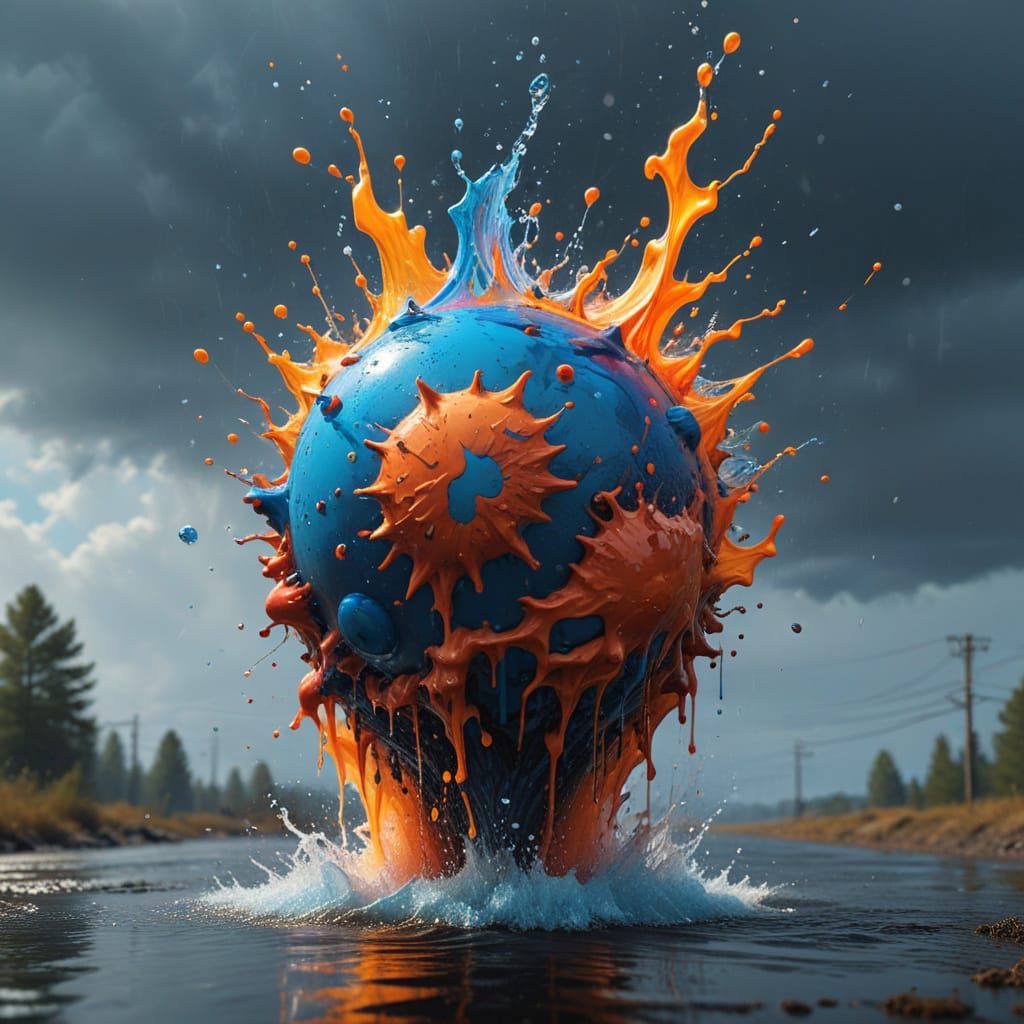 Vibrant Splash Art Capturing Liquid Energy