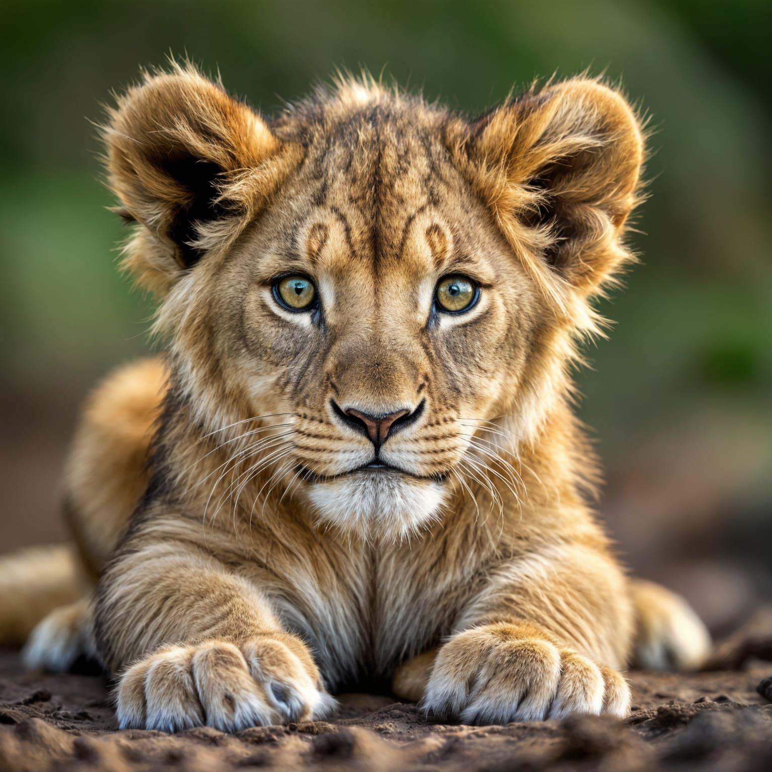 Detailed Anatomical Infographic of a Lion Cub